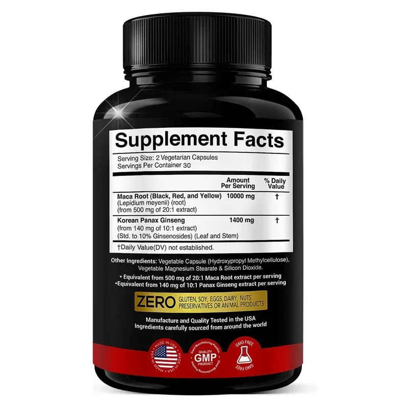 Maca Root Capsules - with Gins - Valerian Root Capsule avis et prix